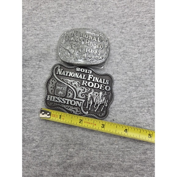 Lot of 2 Women\'s NFR Rodeo Belt Buckles Montana Silversmiths 2013 1993 Sealed main image 5